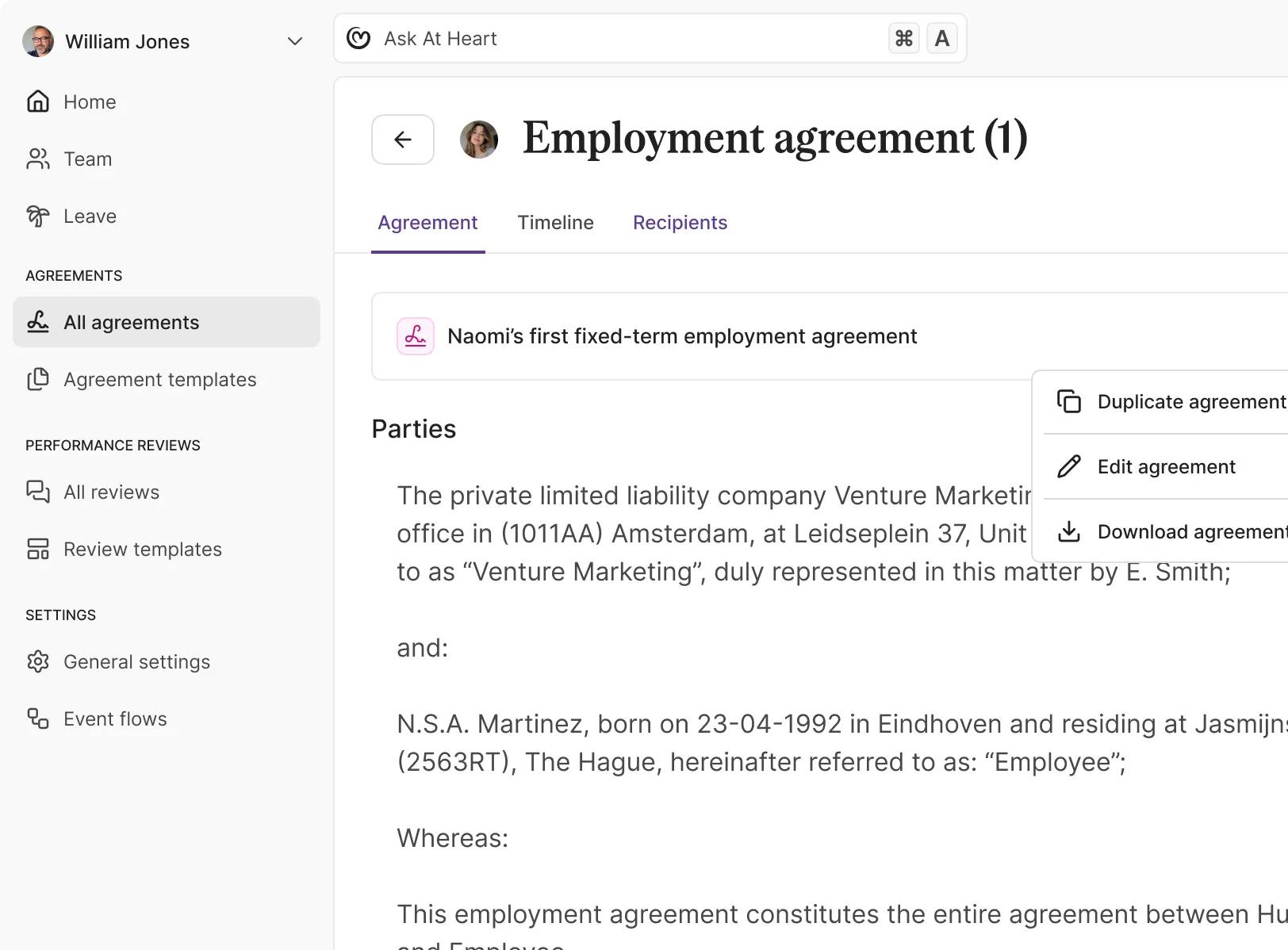 Onboarding detail